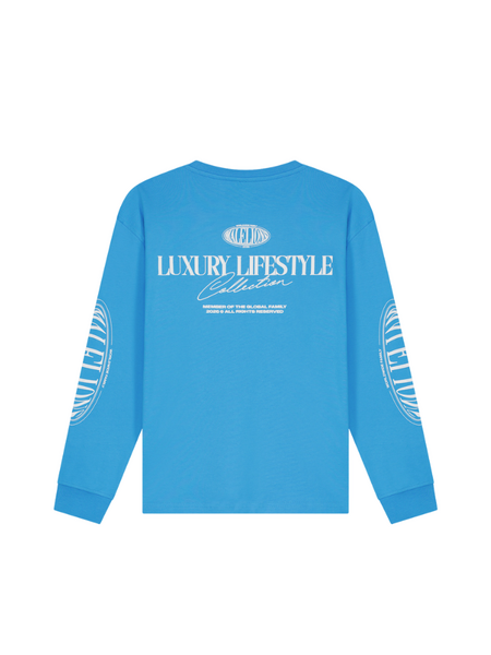 Malelions Malelions Kids Relaxed Lifestyle Longsleeve T-Shirt - Blue/White