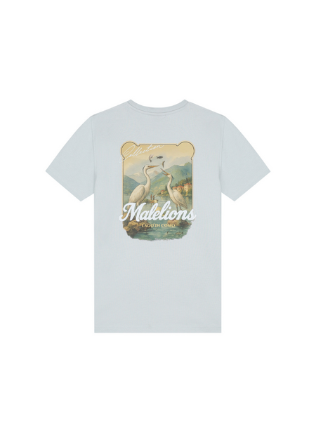 Malelions Kids Relaxed White Heron T-Shirt - Ocean Grey
