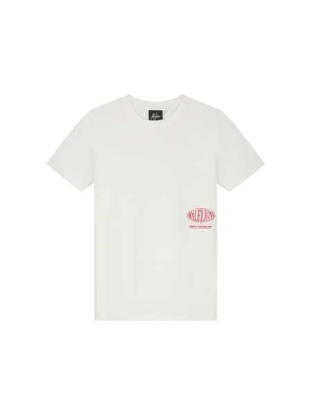 Malelions Malelions Kids Relaxed White Heron T-Shirt - Off-White/Red
