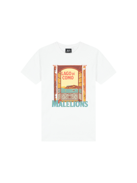 Malelions Kids Relaxed Lago Di Como T-Shirt - Off-White