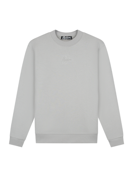 Malelions Malelions Striped Signature Sweater - Pearl Grey