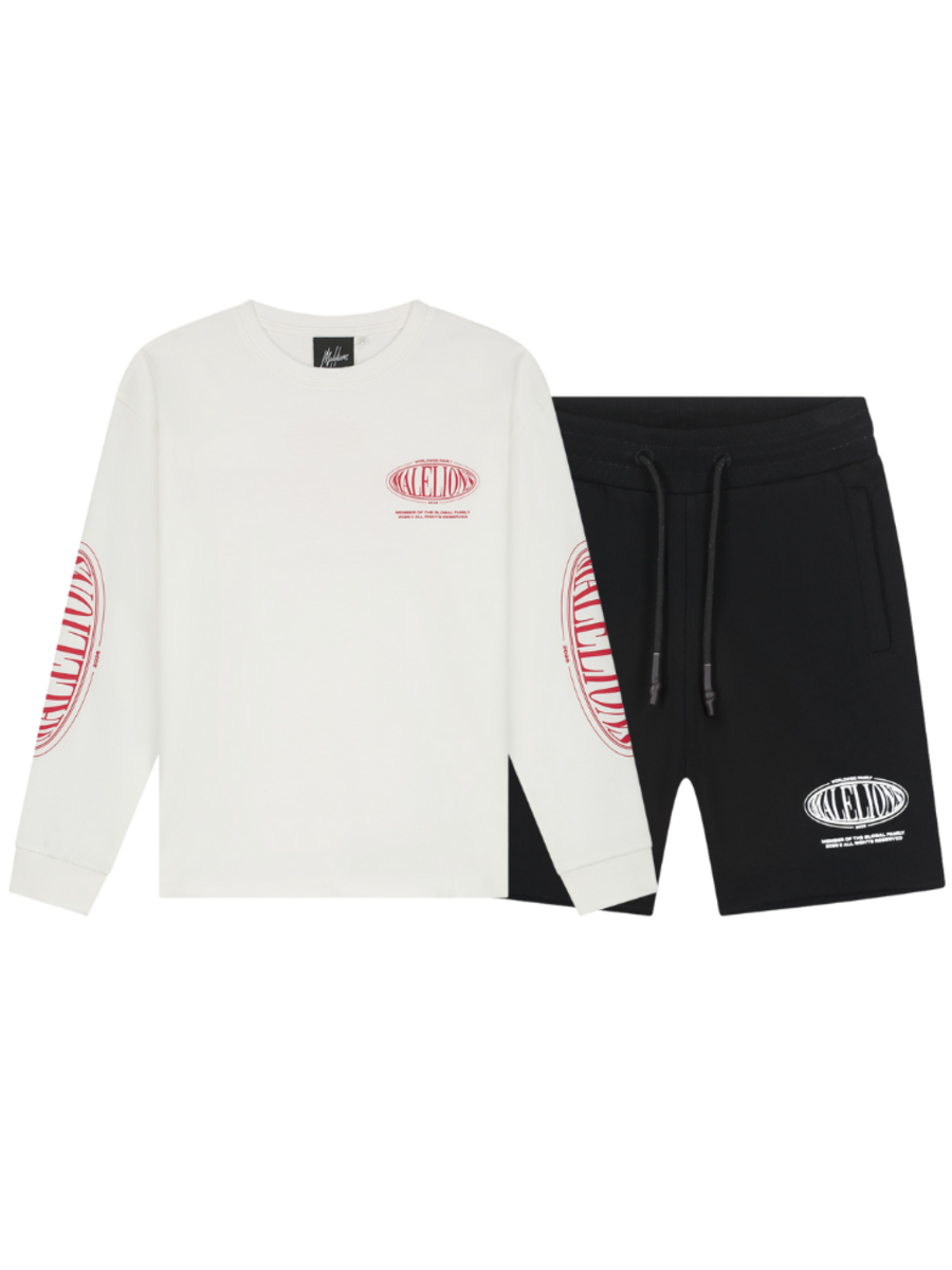 Malelions Malelions Kids Relaxed Lifestyle Combi-set - Off-White/Red