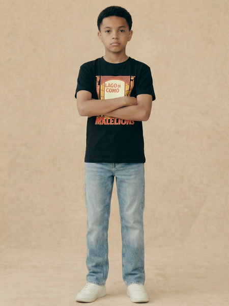 Malelions Malelions Kids Relaxed Lago Di Como T-Shirt - Black