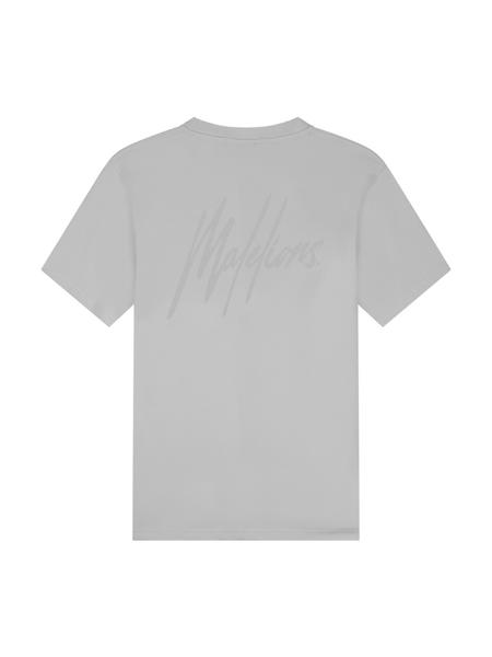 Malelions Malelions Striped Signature T-Shirt - Pearl Grey