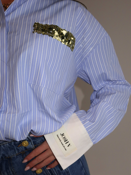 Josh V Josh V Celestine Blouse - Powder Blue Stripe