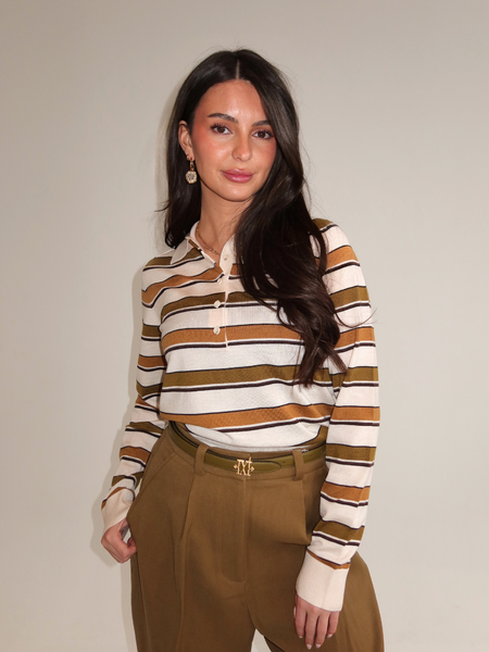 Josh V Josh V Audrey Sweater - Olive Green Stripe