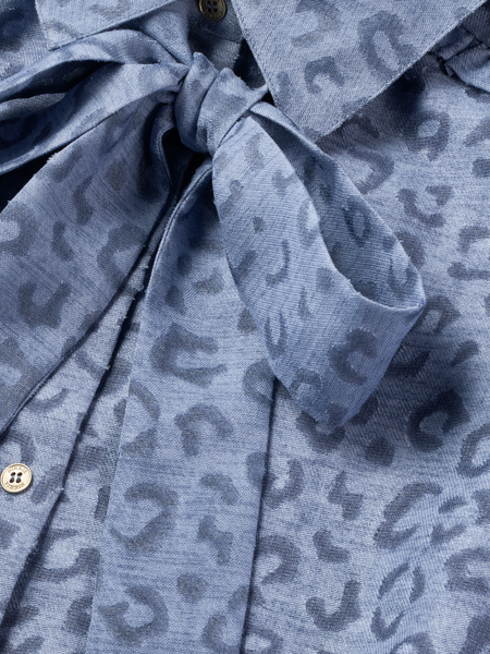 Nikkie Nikkie Pragues Leopard Dress - Misty Blue