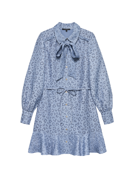 Nikkie Pragues Leopard Dress - Misty Blue