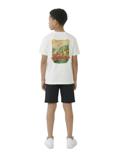 Malelions Malelions Kids Relaxed White Heron T-Shirt - Off-White/Red