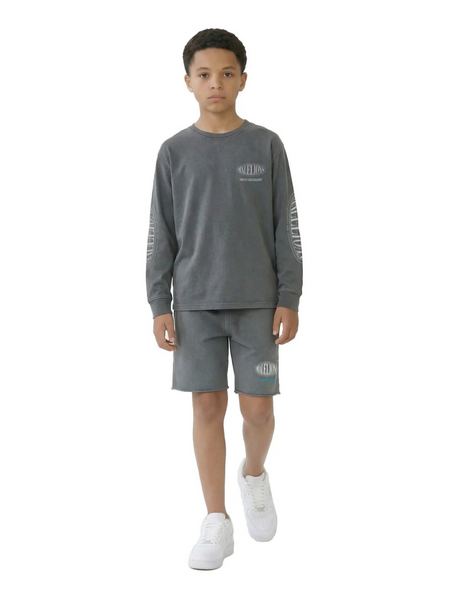 Malelions Malelions Kids Lifestyle Damaged Hem Shorts - Acid Wash