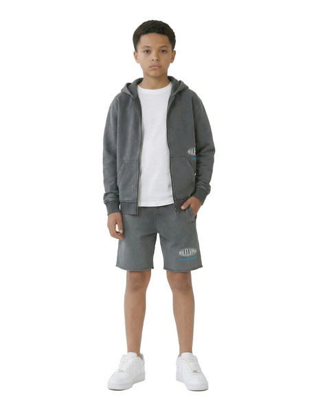Malelions Malelions Kids Relaxed Lifestyle Zip Hoodie - Acid Wash