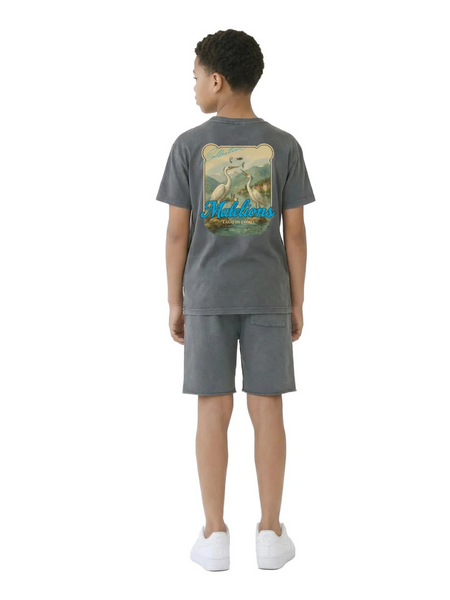 Malelions Malelions Kids Relaxed White Heron T-Shirt - Acid Wash