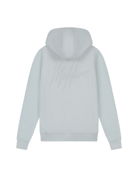 Malelions Malelions Kids Striped Signature Hoodie - Ocean Grey