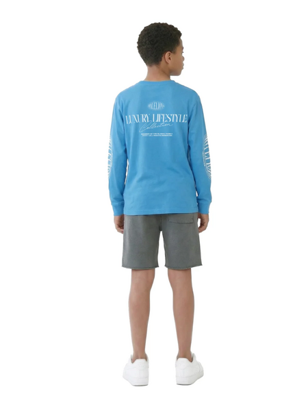 Malelions Malelions Kids Relaxed Lifestyle Longsleeve T-Shirt - Blue/White