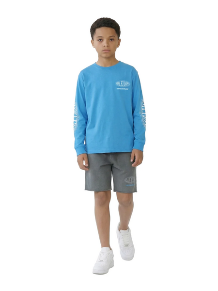Malelions Malelions Kids Relaxed Lifestyle Longsleeve T-Shirt - Blue/White