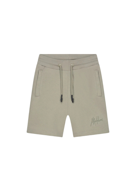 Malelions Kids Striped Signature Shorts - Olive Green