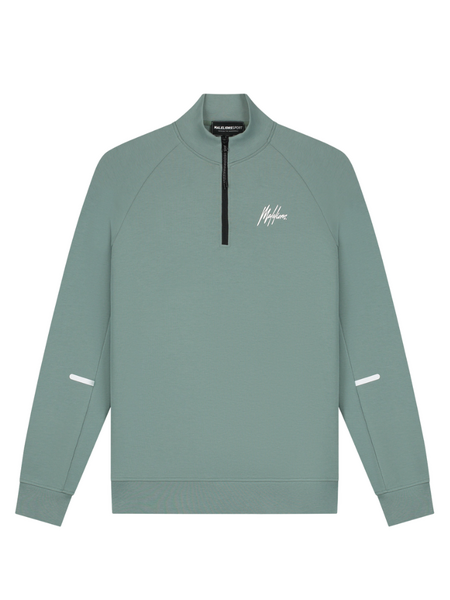 Malelions Sport Counter Half Zip Sweater - Green