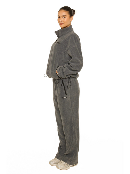La Sisters Fleece Straight Leg Sweatpants - Grijs