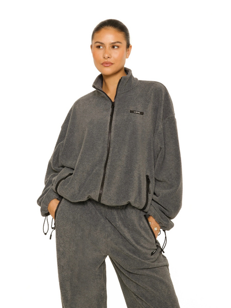 La Sisters Fleece Zip Up Jacket - Grijs