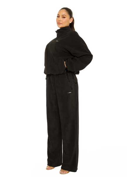 La Sisters Fleece Straight leg Sweatpants - Black