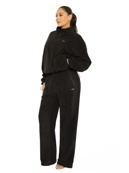 La Sisters La Sisters Fleece Straight leg Sweatpants - Black