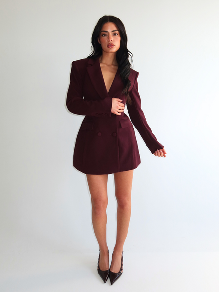 Unique The Label Unique The Label Katie Dress - Burgundy Unique The Label Katie Dress - Burgundy
