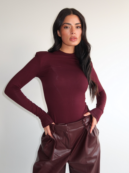 Unique The Label Isa Bodysuit - Burgundy Unique The Label Unique The Label Isa Bodysuit - Burgundy