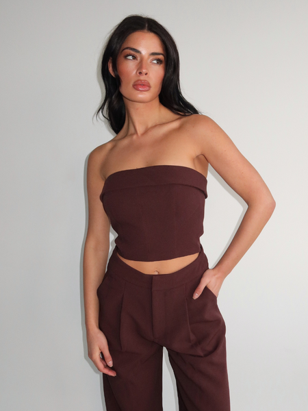 Unique The Label Unique The Label Yve Top - Chocolate