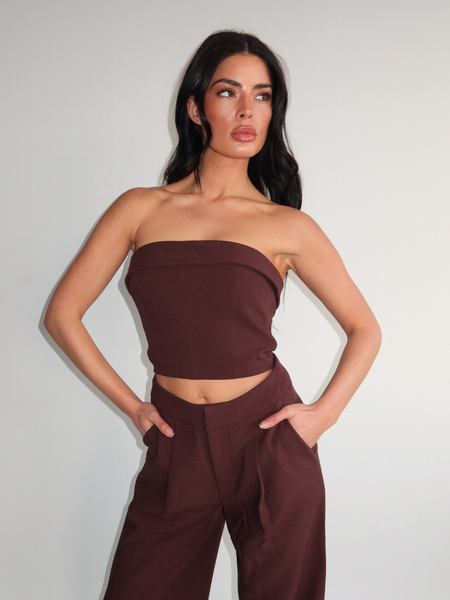 Unique The Label Yve Top - Chocolate