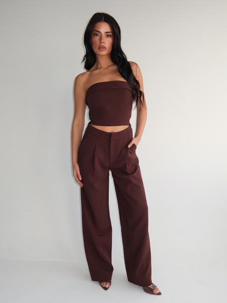 Unique The Label Unique The Label Jodie Pantalon - Chocolate