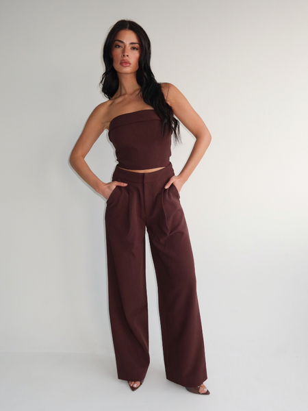 Unique The Label Unique The Label Jodie Pantalon - Chocolate