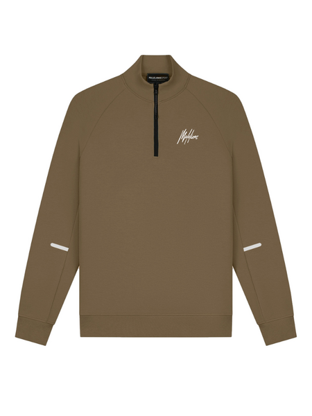 Malelions Sport Counter Half Zip Sweater - Desert Khaki