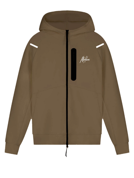 Malelions Sport Counter Zip Hoodie - Desert Khaki