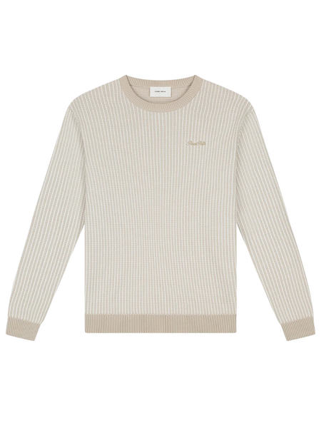 Pure Path Ladder Stitch Knitted Crewneck - Sand