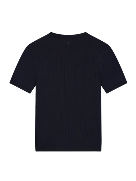 Pure Path Pure Path Dropneedle Knitted T-shirt - Dark Navy
