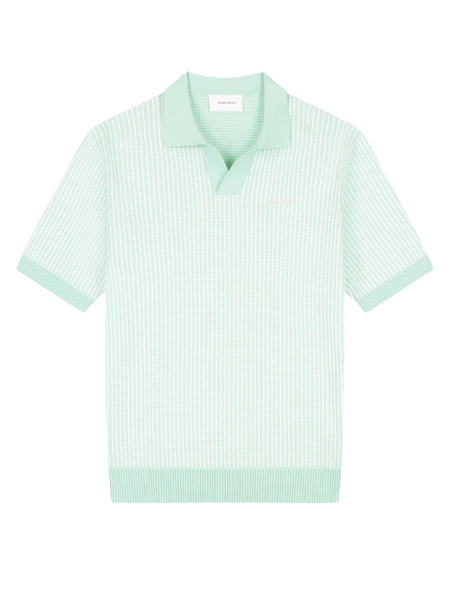 Pure Path Ladder Stitch Knitted Polo - Mint