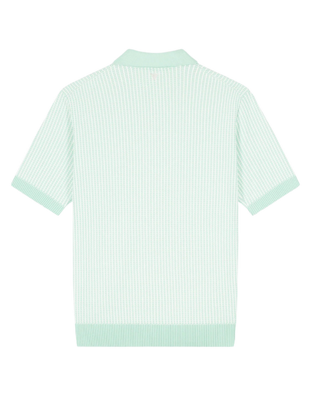 Pure Path Pure Path Ladder Stitch Knitted Polo - Mint
