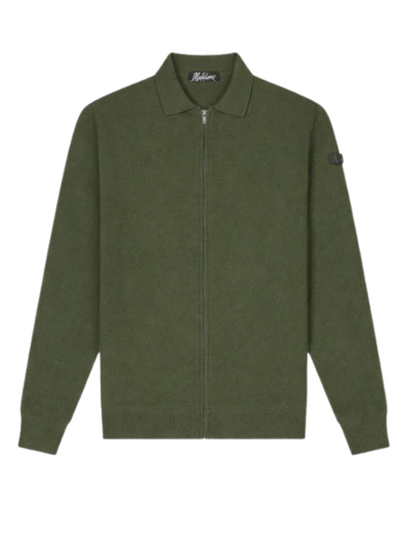 Malelions Knitted Zip Cardigan - Vintage Green