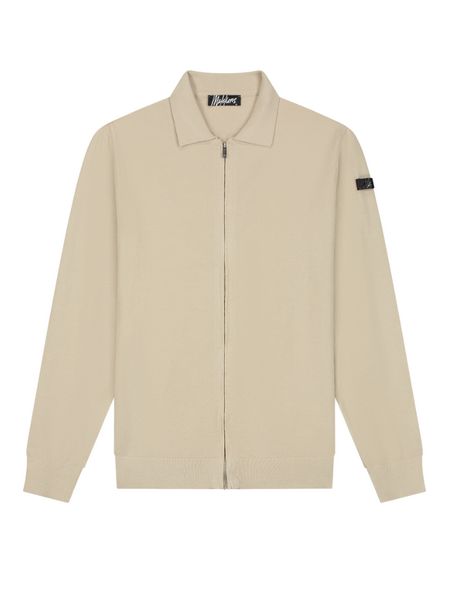 Malelions Knitted Zip Cardigan - Light Taupe