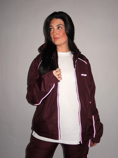 Croyez Women Parachute Ripstop Jacket - Burgundy