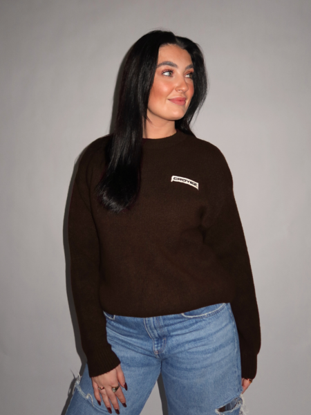 Croyez Croyez Women Etiquette Knit Sweater - Brown Croyez Women Etiquette Knit Sweater - Brown