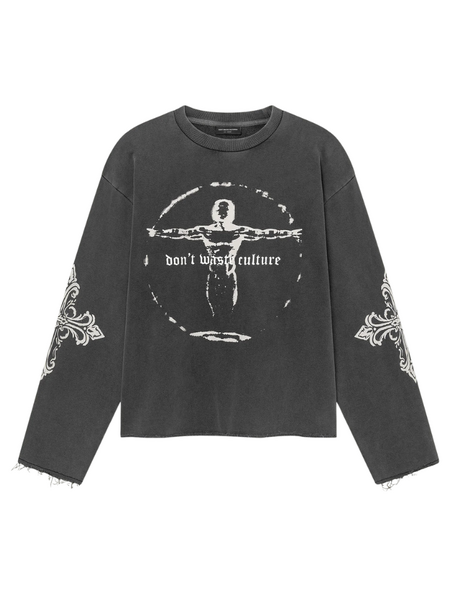 Don't Waste Culture Xavira Sweater - Washed Black