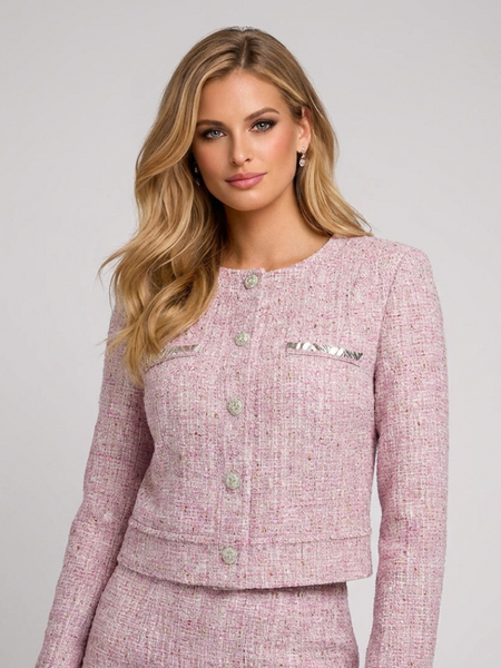 Guess Guess Clotilde Tweed Jacket - Delicate Pink Guess Clotilde Tweed Jacket - Delicate Pink