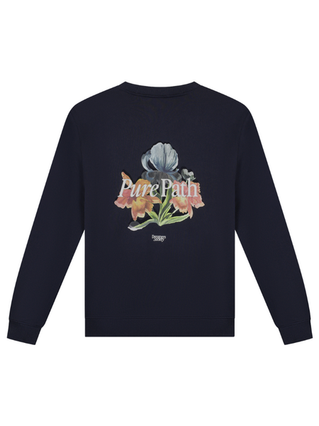 Pure Path Trio of Flowers Sweater - Dark Navy