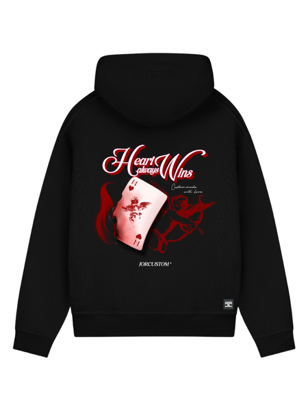 JorCustom Heart Always Wins Oversized Hoodie - Black
