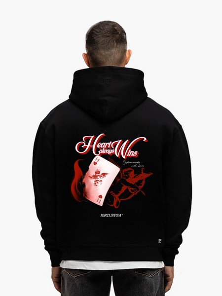 JorCustom JorCustom Heart Always Wins Oversized Hoodie - Black