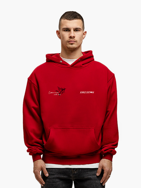 JorCustom JorCustom Heart Always Wins Oversized Hoodie - Red