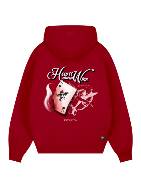 JorCustom Heart Always Wins Oversized Hoodie - Red
