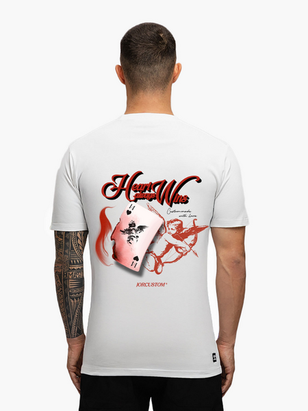 JorCustom JorCustom Heart Always Wins Slim Fit T-Shirt - White