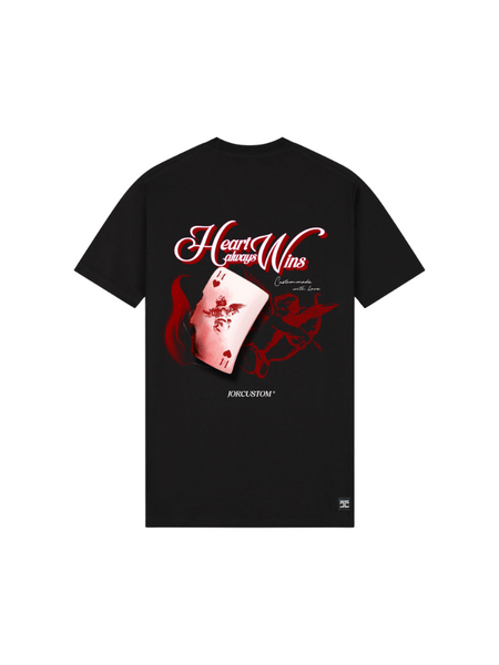 JorCustom Heart Always Wins Slim Fit T-Shirt - Black
